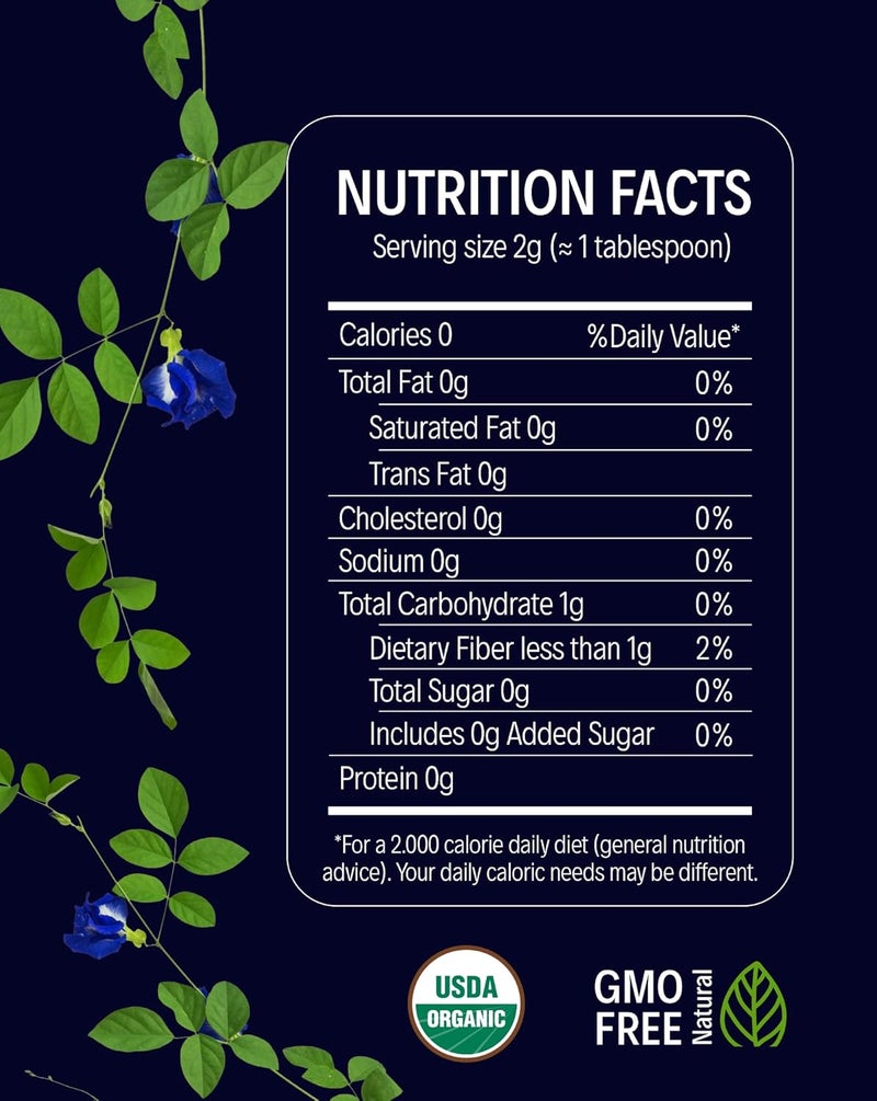 Infini Vita Dried Butterfly Pea Flower Tea 28g (1 oz) - 100% Organic Blue Tea, Pure, Non-GMO, Gluten Free - Natural Energy Booster and Relaxing Beverage - Image 2